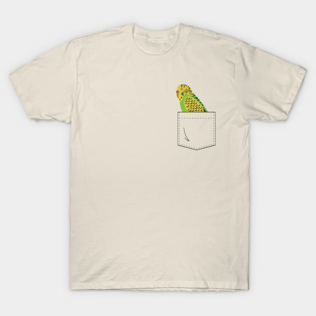 Budgie Parakeet Parrot In Your Front Pocket T-Shirt by Einstein Parrot